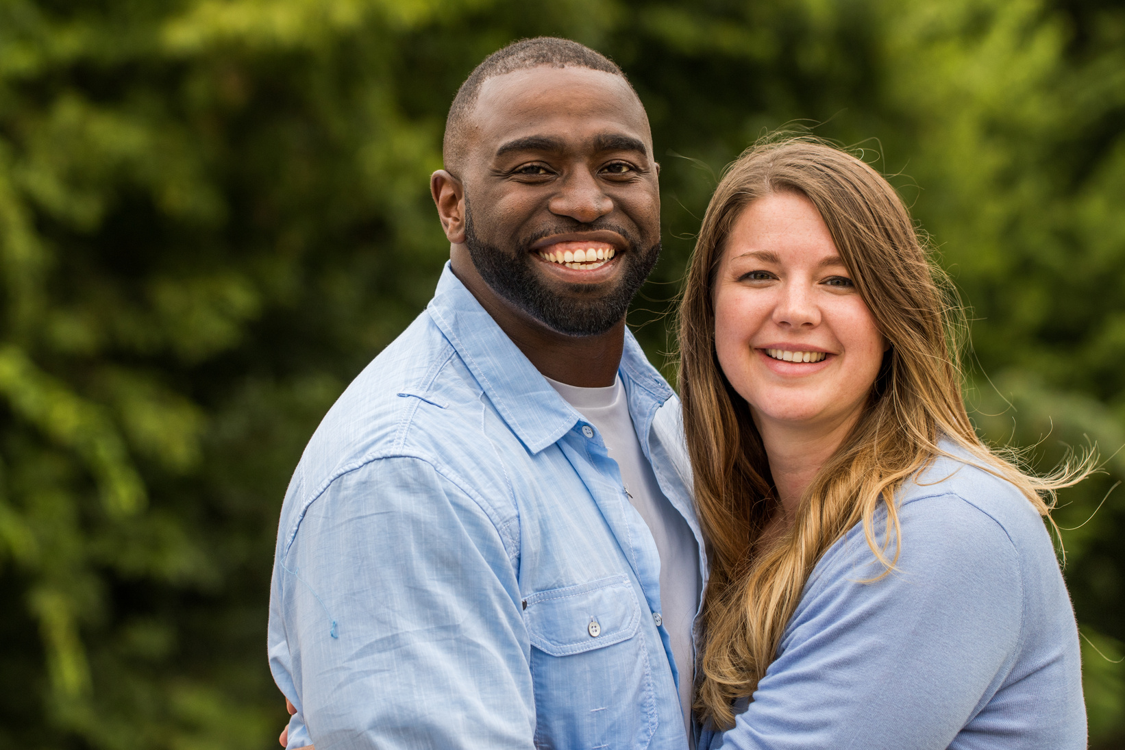 Mixed Race Couple Hugging